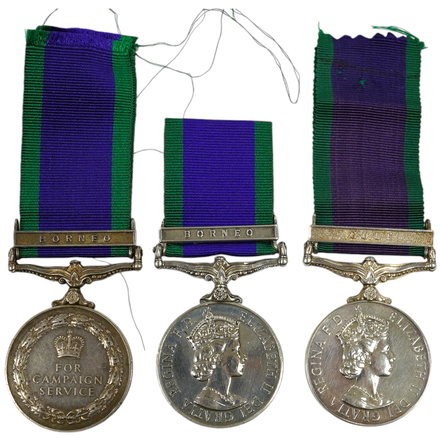 Three ERII Campaign Service Medals